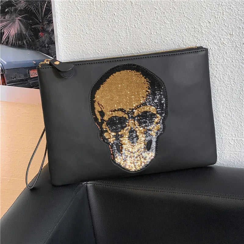 Women Shoulder Bag Pu Leather Crossbody Bag Punk Style Skull Handbag