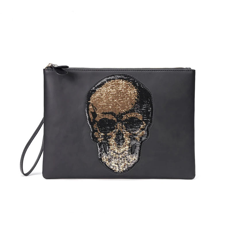 Women Shoulder Bag Pu Leather Crossbody Bag Punk Style Skull Handbag