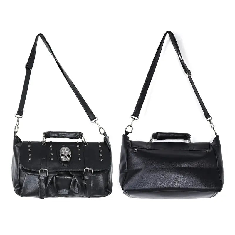 Annmouler Punk Style Women Handbags Skull Tote Bag Large Capacity Shoulder Bag