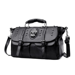 Annmouler Punk Style Women Handbags Skull Tote Bag Large Capacity Shoulder Bag