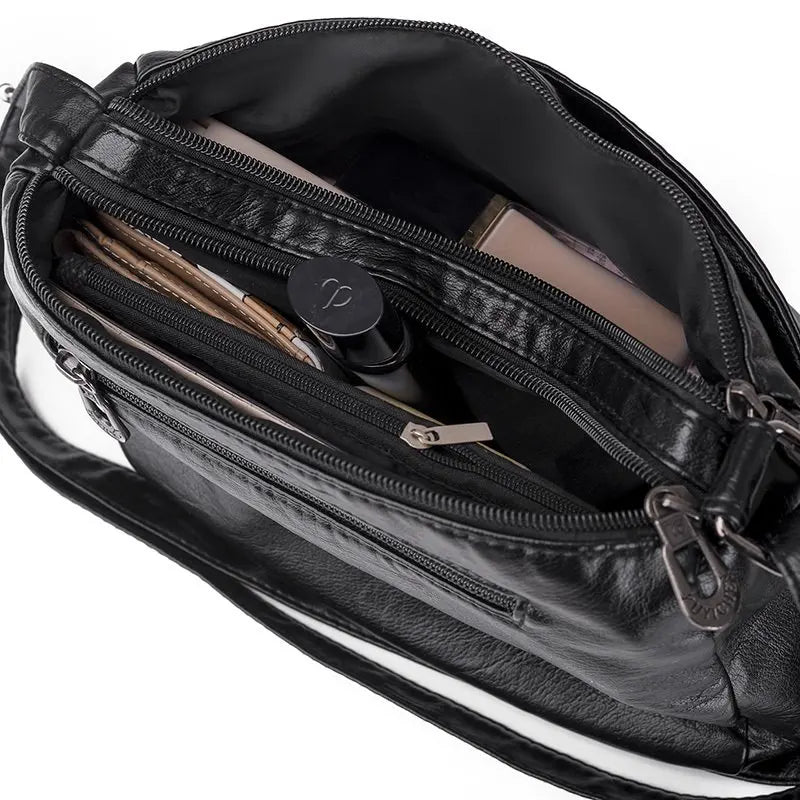 Vintage Women Handbag Purse Pu Leather Shoulder Bag Pockets Crossbody Bag