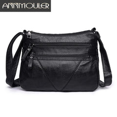 Women Soft Bag Pu Leather Shoulder Bag Washed Leather Crossbody Bag