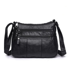 Women Soft Bag Pu Leather Shoulder Bag Washed Leather Crossbody Bag
