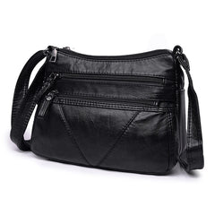 Women Soft Bag Pu Leather Shoulder Bag Washed Leather Crossbody Bag