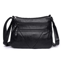 Women Soft Bag Pu Leather Shoulder Bag Washed Leather Crossbody Bag
