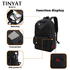 Anreisha Male Canvas Backpack Casual Rucksacks 15-inch Laptop Backpack