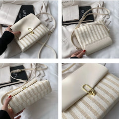 Women's Contrast Crossbody Shoulder Bag Sewing Square Bag HPS1124