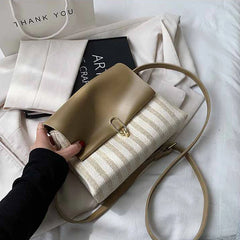 Women's Contrast Crossbody Shoulder Bag Sewing Square Bag HPS1124