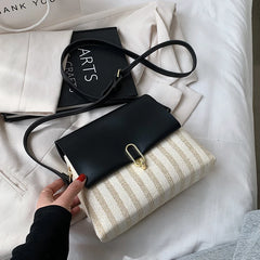 Women's Contrast Crossbody Shoulder Bag Sewing Square Bag HPS1124
