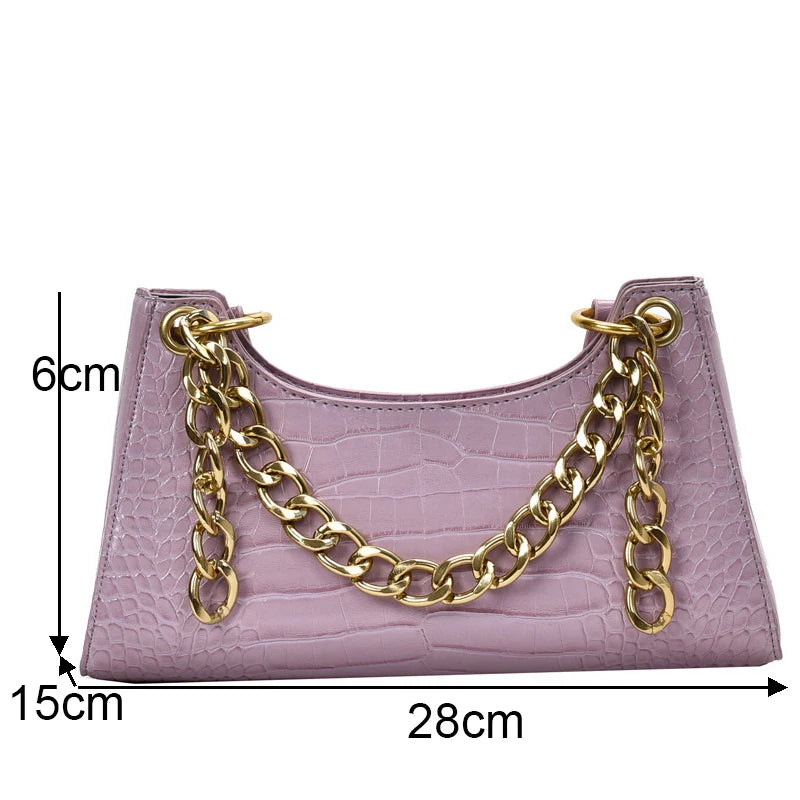 Crocodile Pattern PU Leather Women Bag Shoulder Bag Ladies HPS943