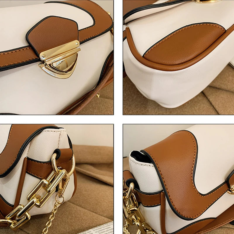 Retro Panelled Small Chain Shoulder Bag Lady HPS1055