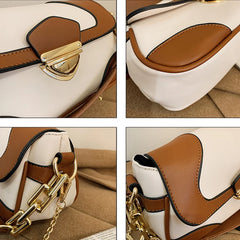 Retro Panelled Small Chain Shoulder Bag Lady HPS1055