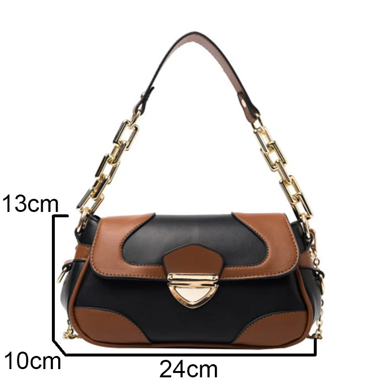 Retro Panelled Small Chain Shoulder Bag Lady HPS1055