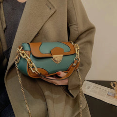 Retro Panelled Small Chain Shoulder Bag Lady HPS1055