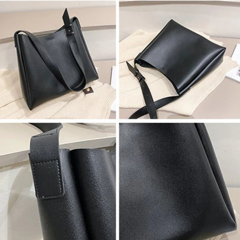 Large Capacity PU Leather Shoulder Bag Crossbody Tote