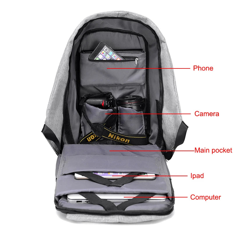 Anti-theft Backpack Bag 15.6 Inch Laptop Men Mochila Male Waterproof Back Pack