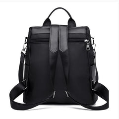 Anti-theft Nylon Backpack Large Daypack for Women with Cat Pendant