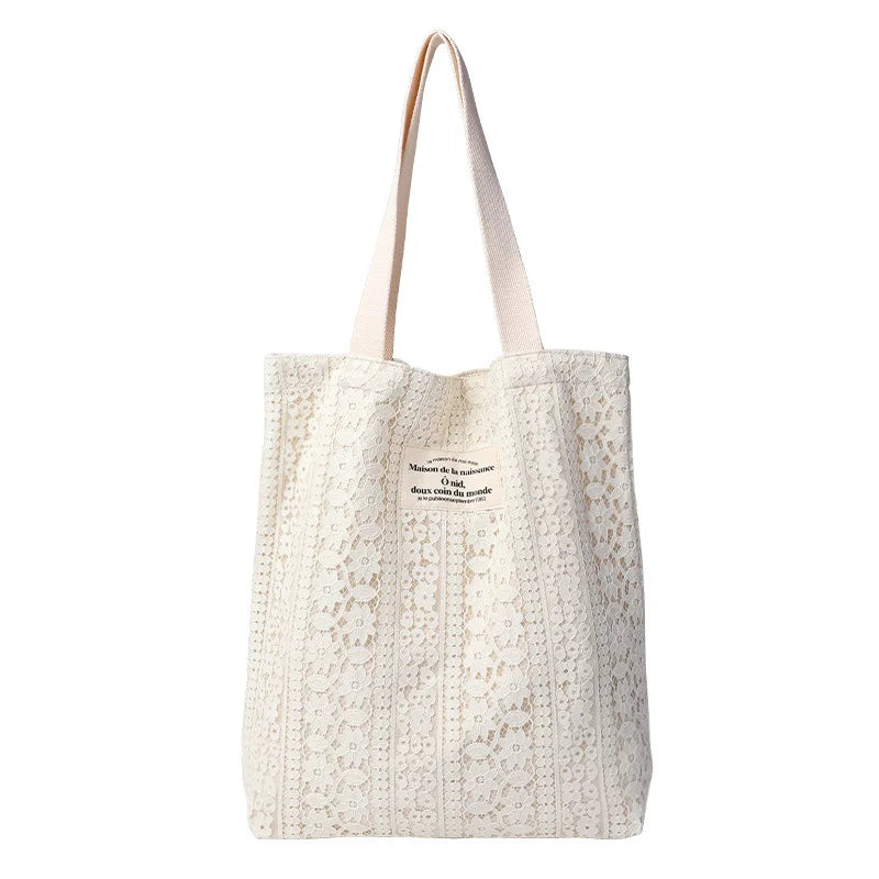 Casual Letter Print Canvas Handbag for Women