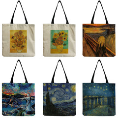 Art Oil Painting Shopper Bag School Teacher Gift Travel Beach Bag Handbag