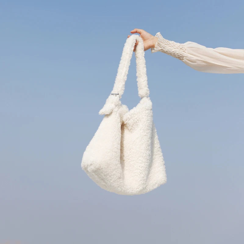 Faux Fur Women Shoulder Bag Large Casual Tote