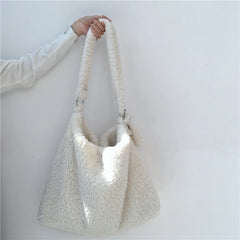 Faux Fur Women Shoulder Bag Large Casual Tote