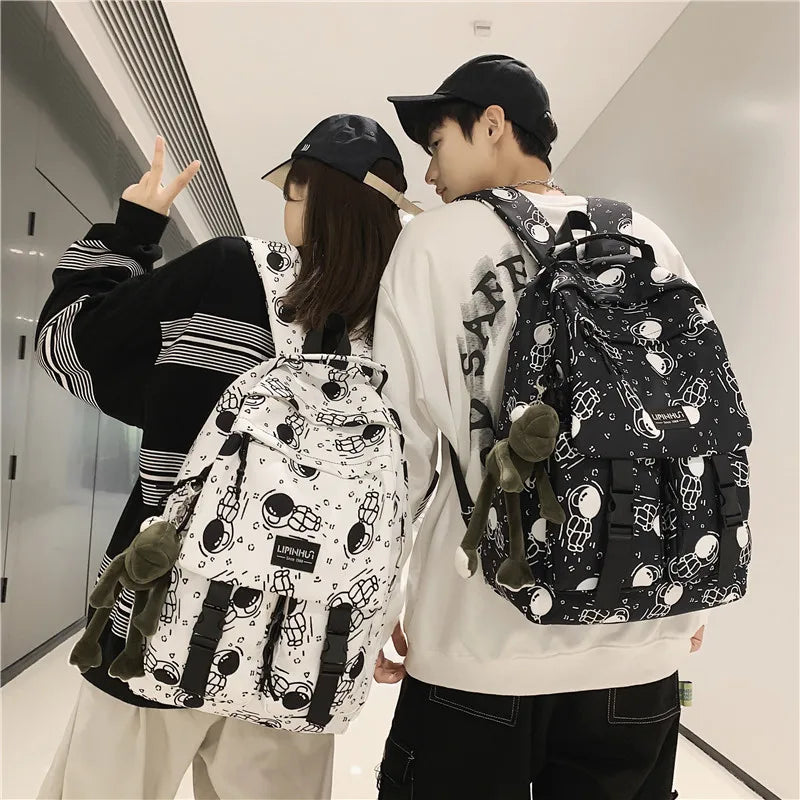 Astronaut Backpack School Bag Unisex Travel Female Books Bag