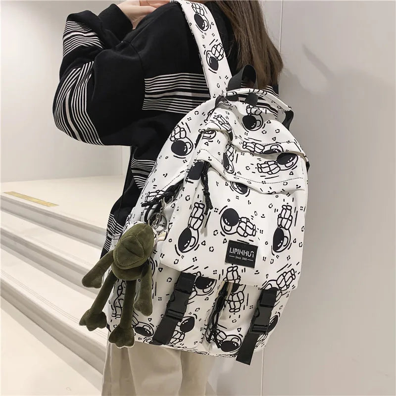 Astronaut Backpack School Bag Unisex Travel Female Books Bag