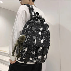 Astronaut Backpack School Bag Unisex Travel Female Books Bag