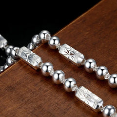 S999 Sterling Silver Men's Necklace Thick Hexagonal Chain Silver Jewelry