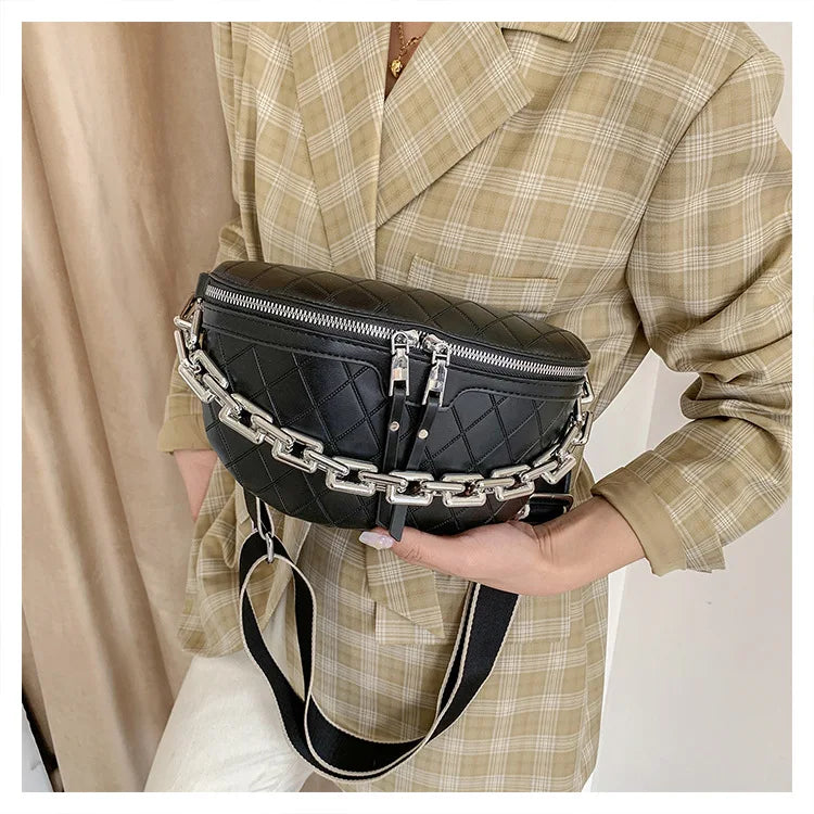 Autumn Waist Pack Acrylic Chain Indentation Chest Bag