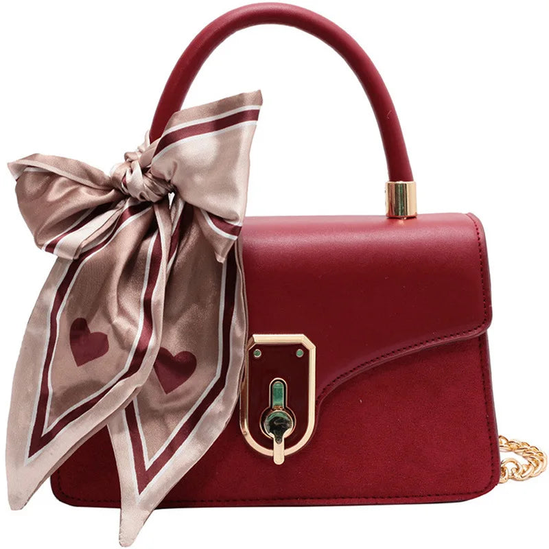 Autumn Winter High-Quality Small Square Bag Velvet Splicing