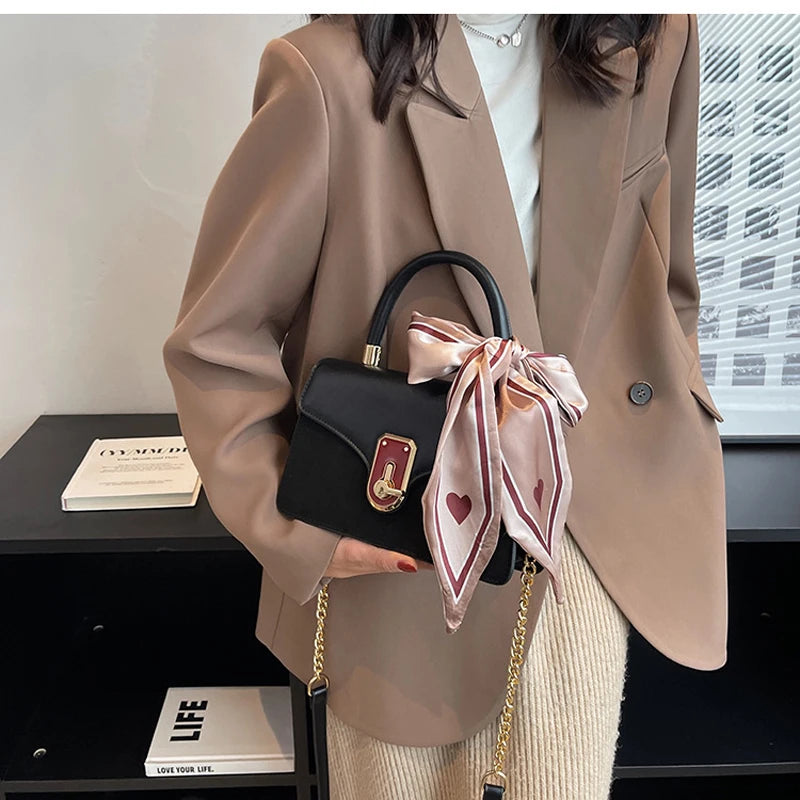 Autumn Winter High-Quality Small Square Bag Velvet Splicing