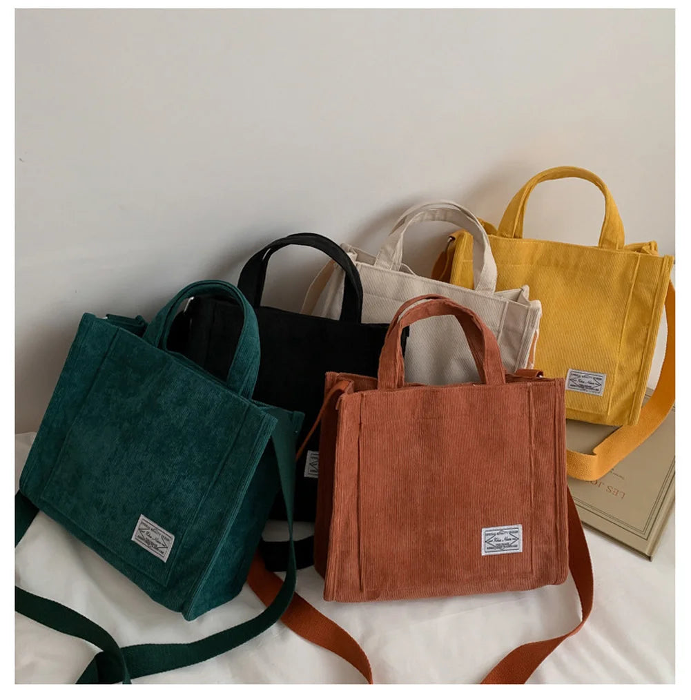 Autumn Corduroy Women's Tote Shoulder Bag