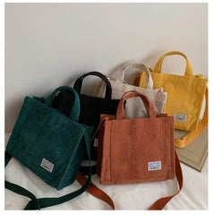 Autumn Corduroy Women's Tote Shoulder Bag