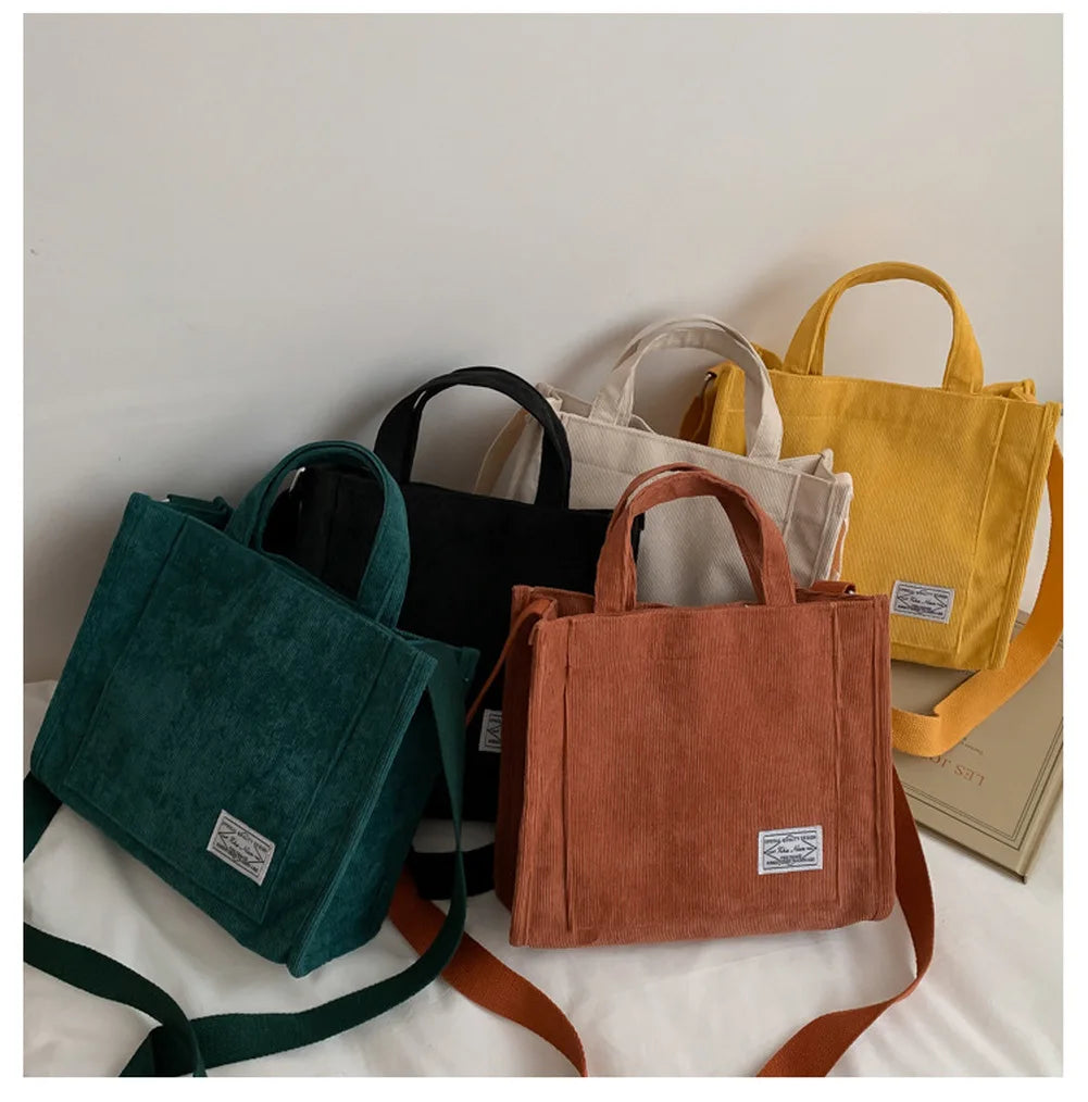Casual Corduroy Women's Tote Shoulder Bag