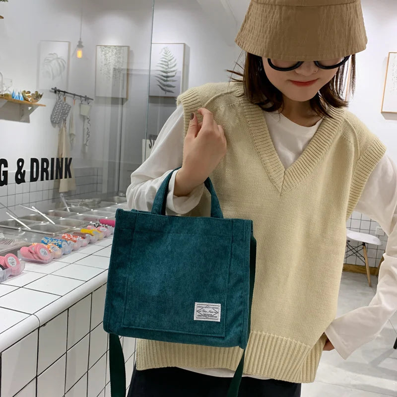 Autumn Corduroy Women's Tote Shoulder Bag