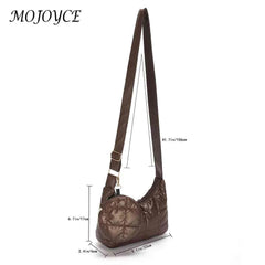 Casual Quilted Female Underarm Bag with Small Round Purse