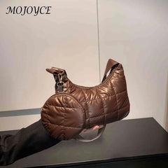Casual Quilted Female Underarm Bag with Small Round Purse