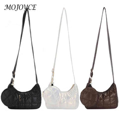 Casual Quilted Female Underarm Bag with Small Round Purse