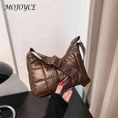 Casual Quilted Female Underarm Bag with Small Round Purse