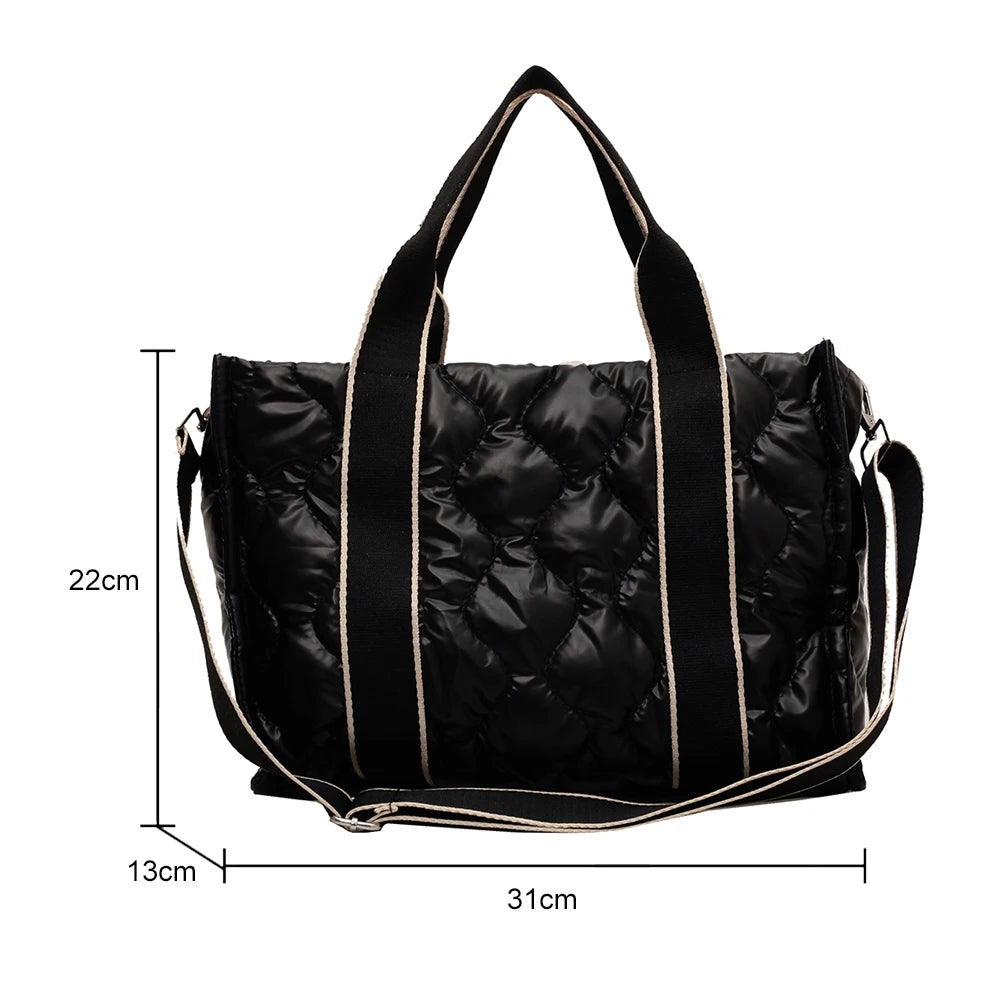Autumn Winter Crossbody Bags Down Quilted Women Shoulder Handbags Large Capacity