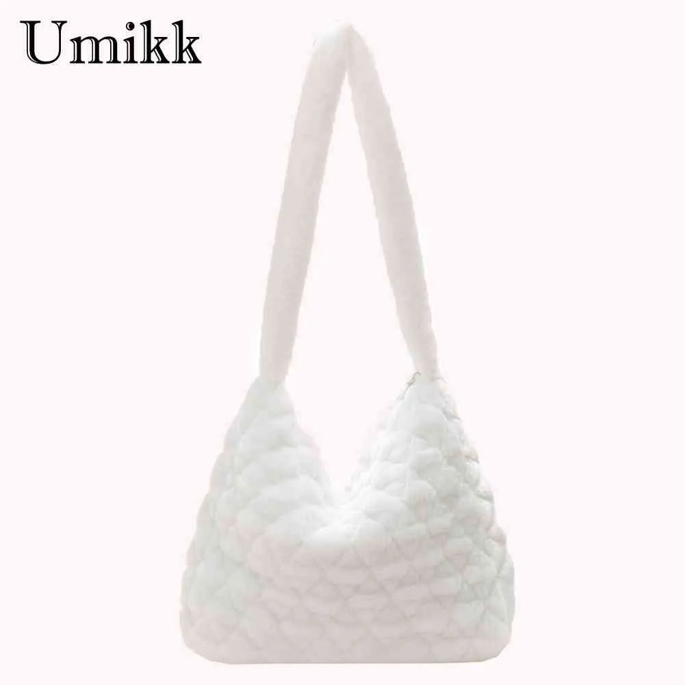 Soft Plush Casual Crossbody Bag Rhombus Pattern Lady Satchel