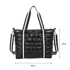 Autumn Winter Women Space Padded Bags Portable Nylon Tote Bag