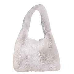 Plush Fluffy Tote Bag for Women Casual Furry Large Winter Shoulder Handbag