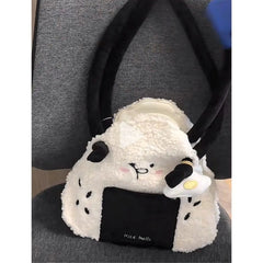 Japanese Plush Corduroy Rice Ball Messenger Bag