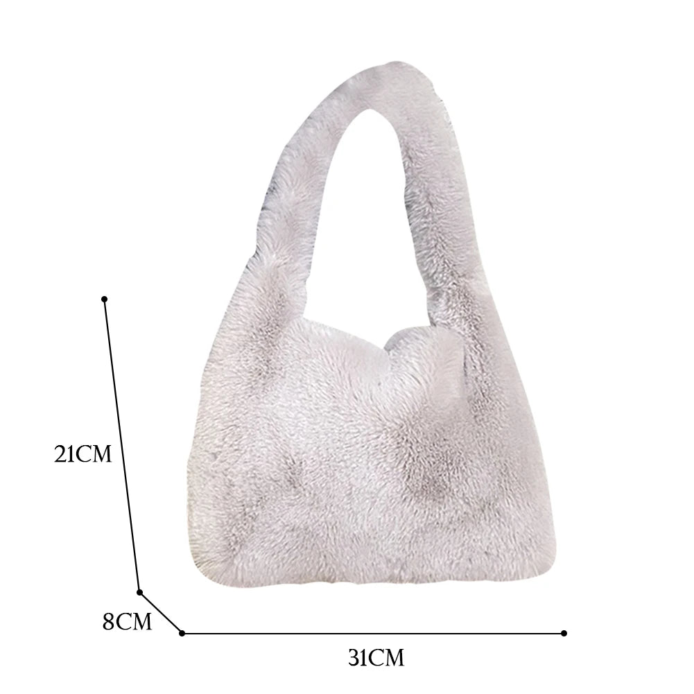 Autumn Winter Plush Tote Women Shoulder Bag