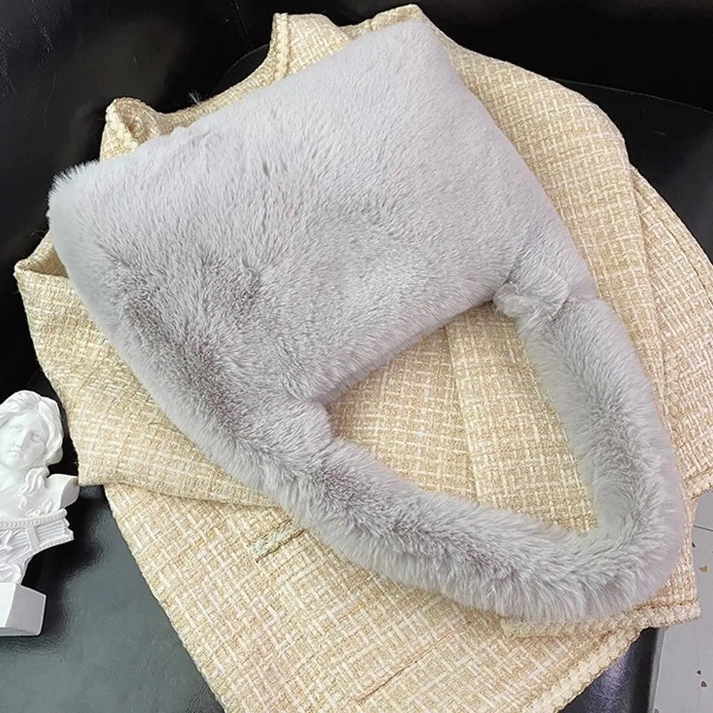 Autumn Winter Plush Tote Women Shoulder Bag