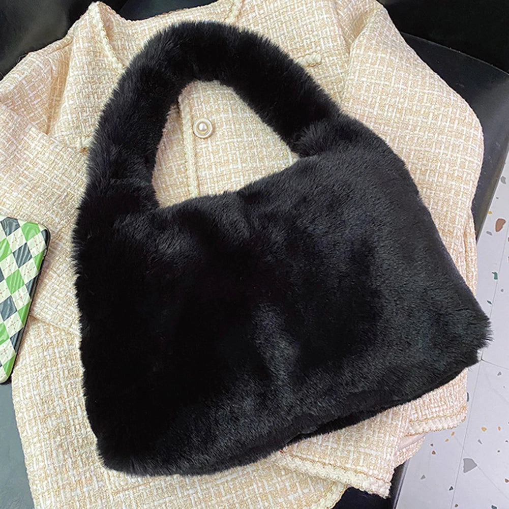 Autumn Winter Plush Tote Women Shoulder Bag