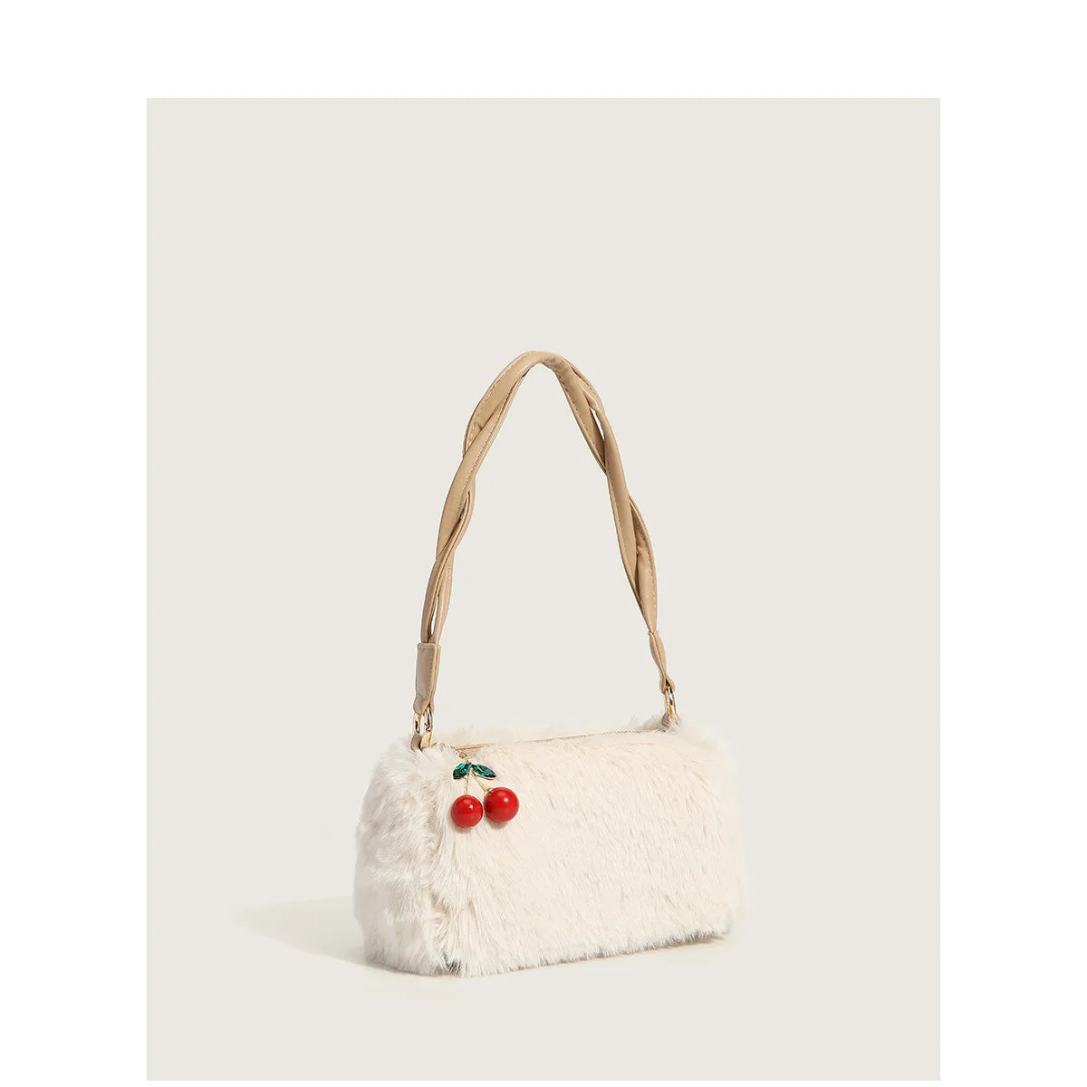Autumn Winter Women's Cherry Plush Crossbody Handbag