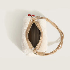 Autumn Winter Women's Cherry Plush Crossbody Handbag